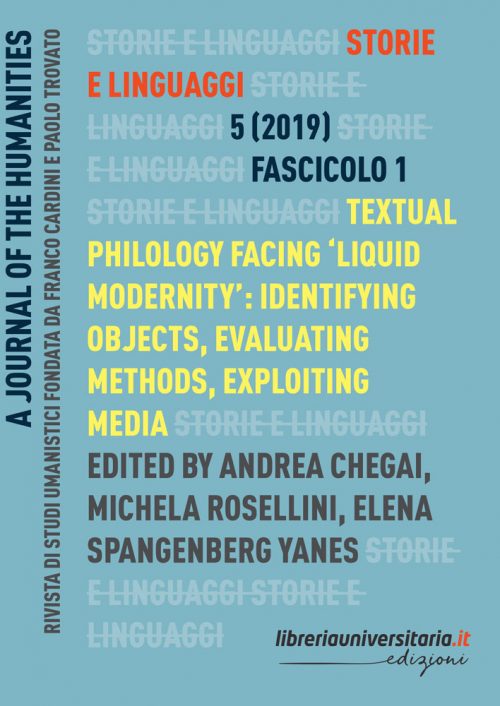Storie e linguaggi. Rivista di studi umanistici (2019)