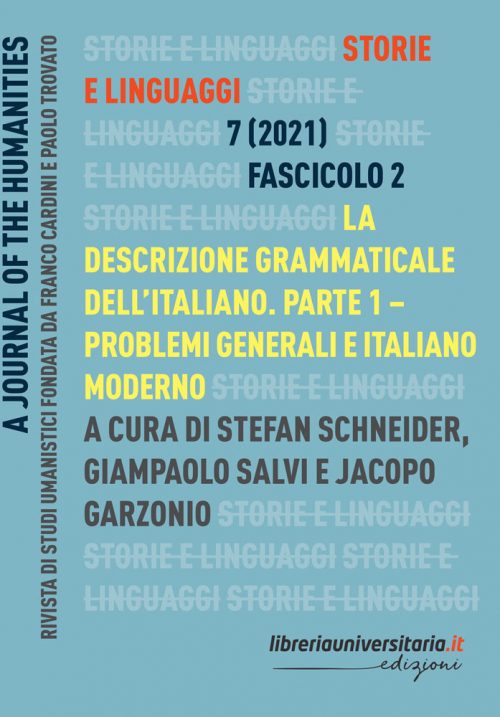 Storie e linguaggi. Rivista di studi umanistici (2021) vol.2